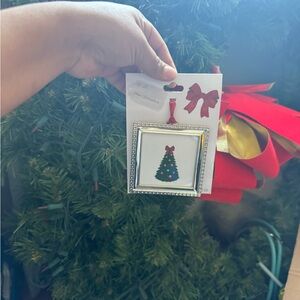 Christmas Tree Ornament with Red Bow